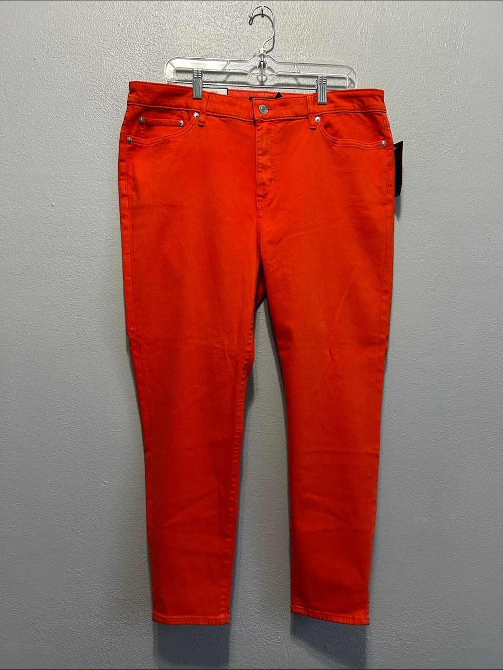 Ralph Lauren women’s Slim Jeans in Bright Orange. Size 16